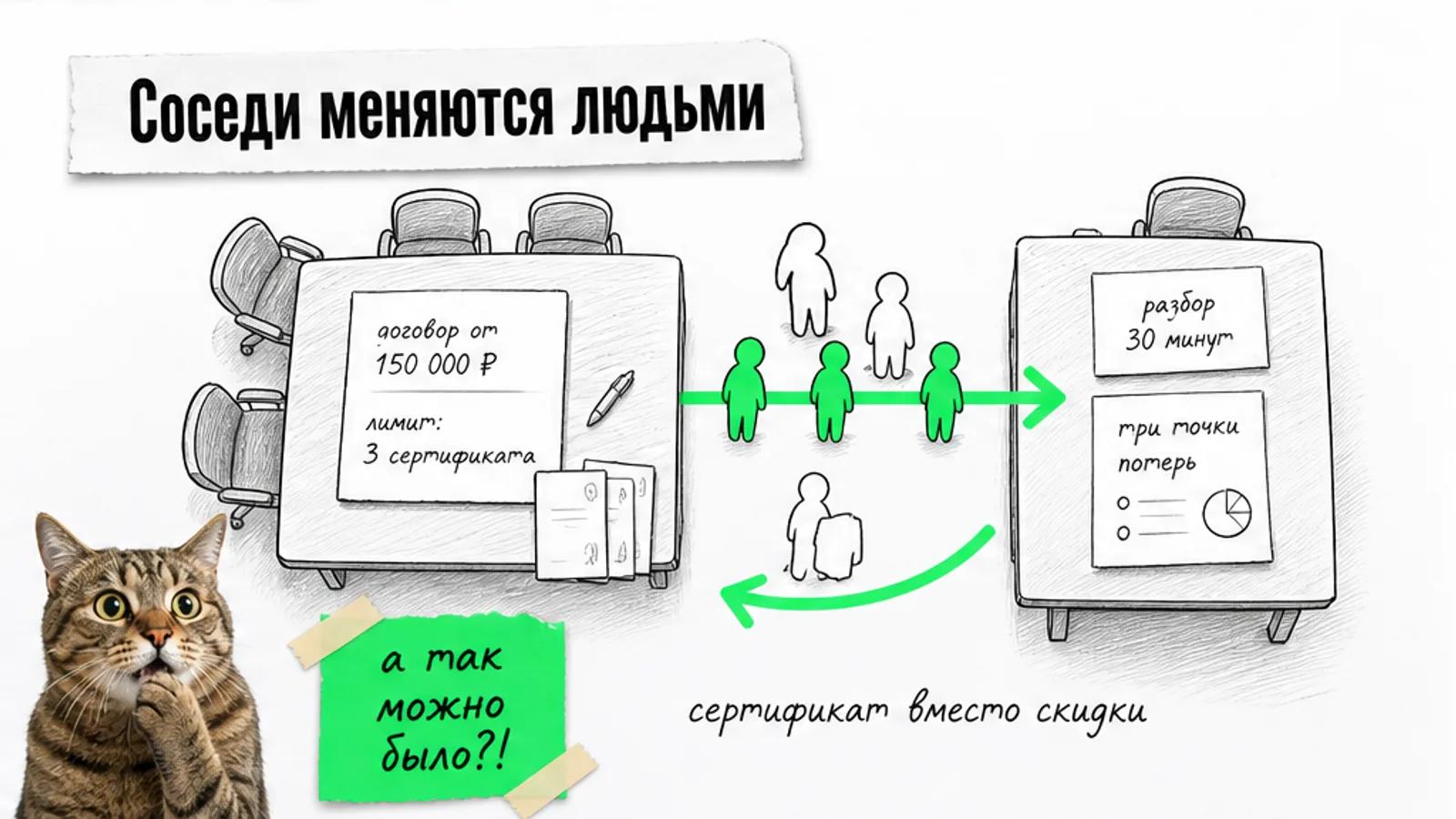 Команда внедрения и специалист по разбору пути клиента обмениваются потоком клиентов.